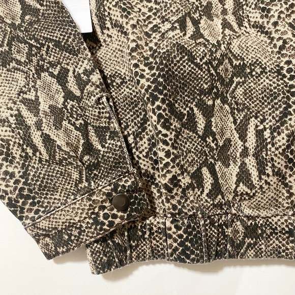 Twill Python Print Bomber Jacket - Picture 7 of 8